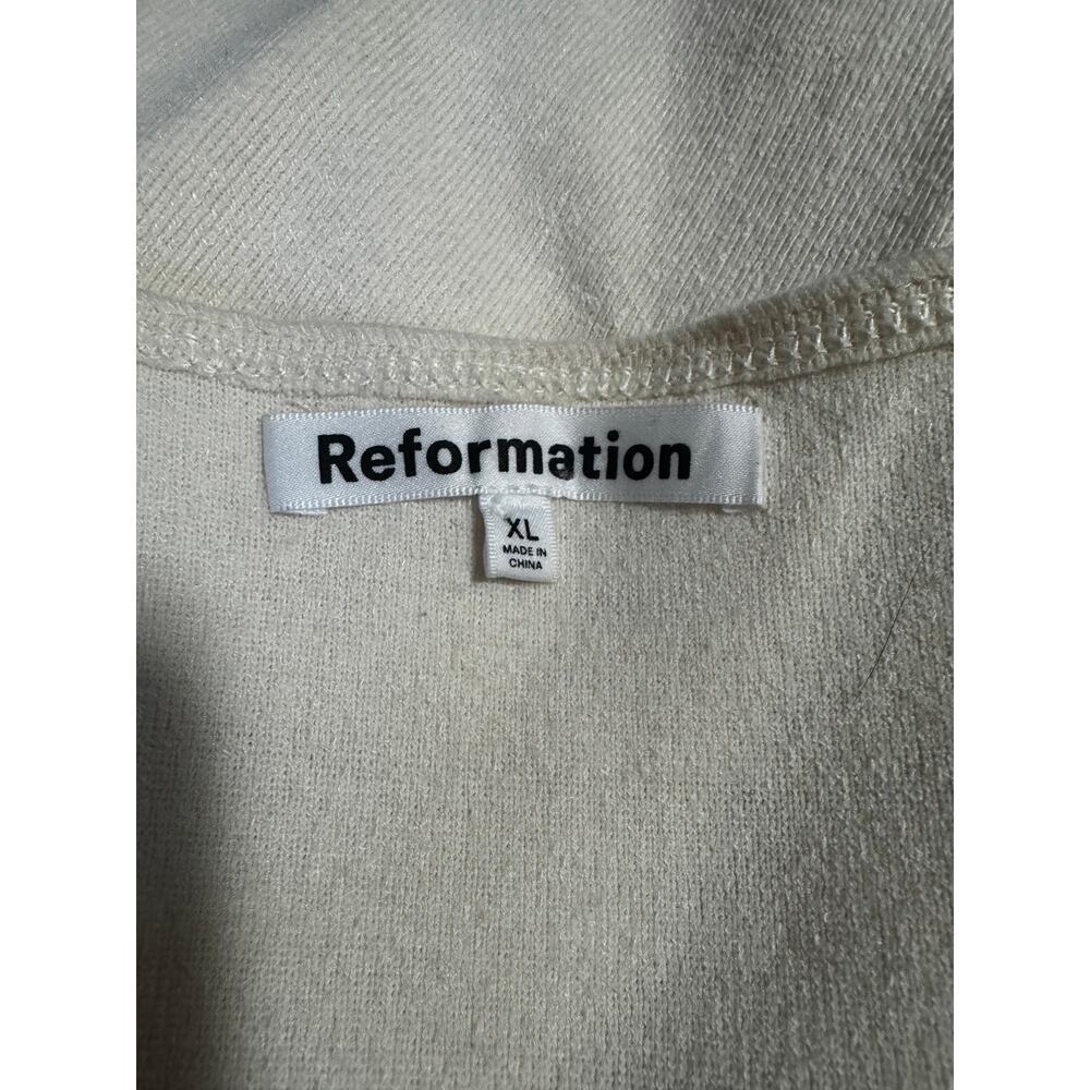 Reformation Karah Tie Dress Cream Long Sleeve Mini XL - Picture 5 of 5